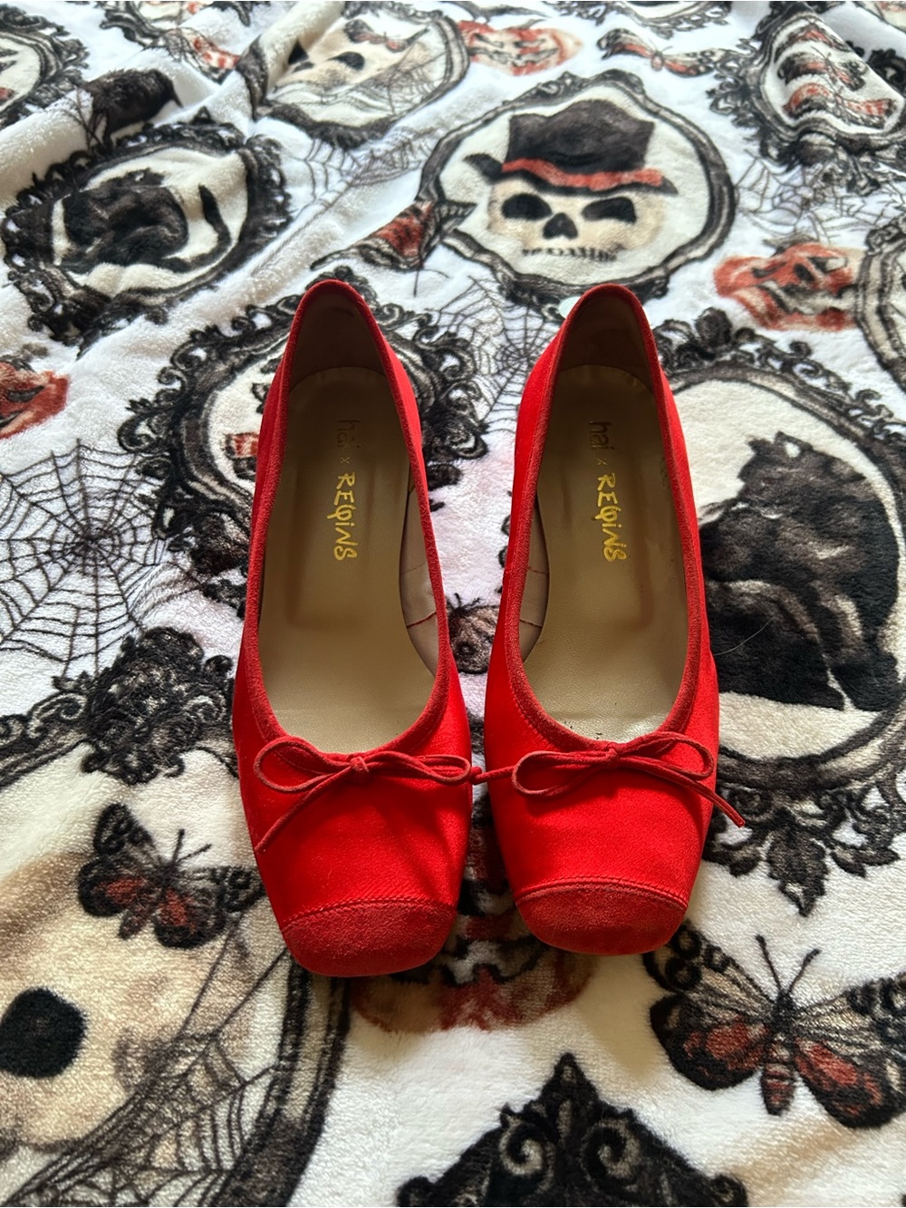 Hai x Reqins x Lisa says Gah Red Ballet Flats with Bow